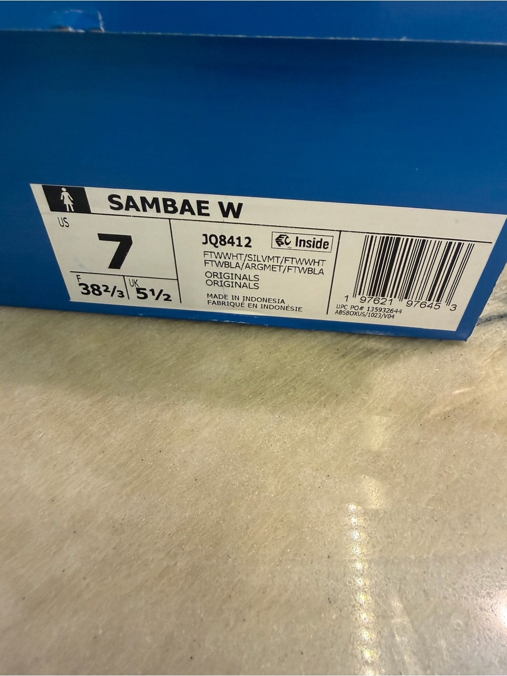 adidas Samba Platform Sneakers in White with Silver Accents - Picture 6 of 6